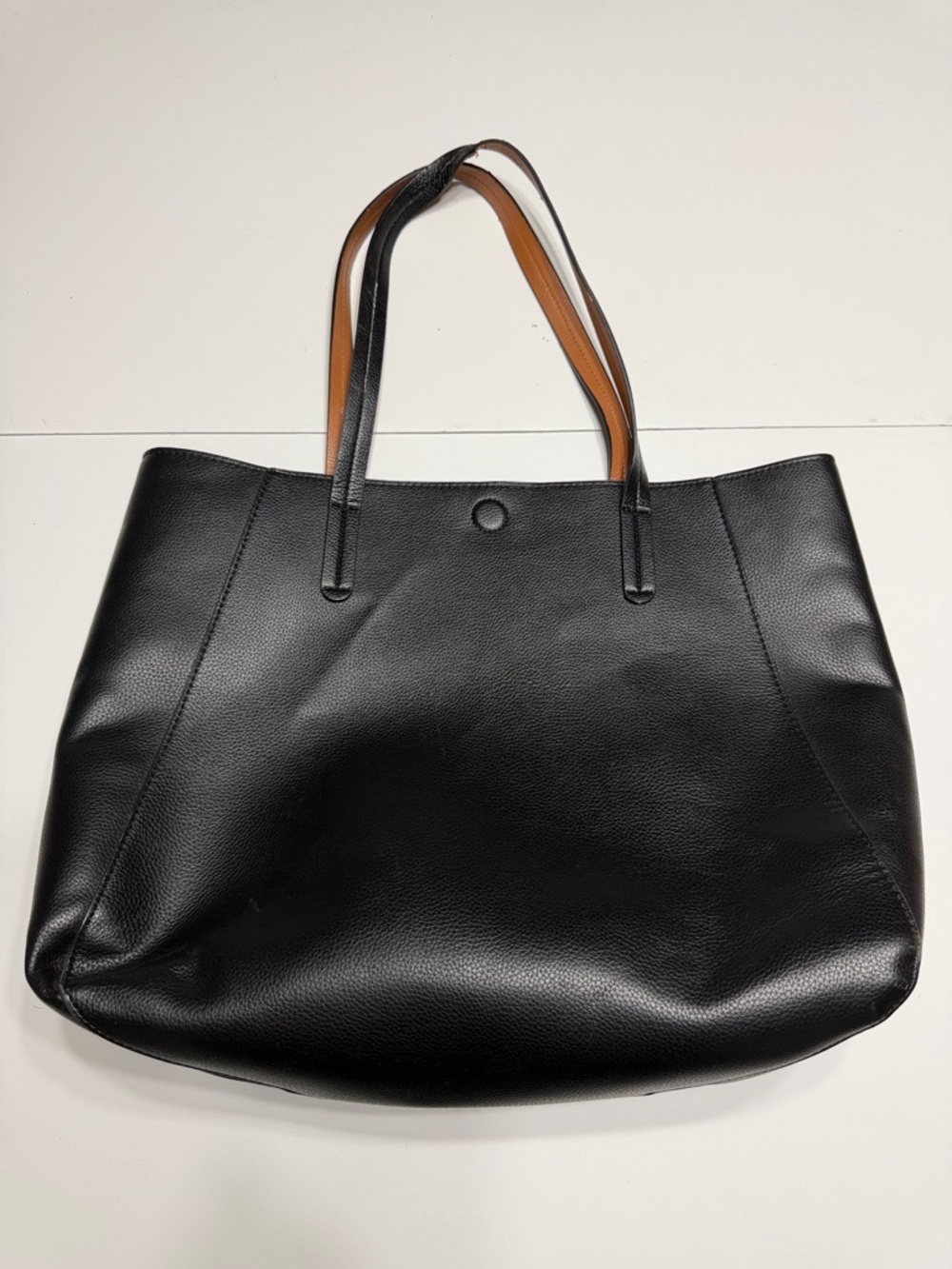 Classic Black Tote Bag with Contrast Handles